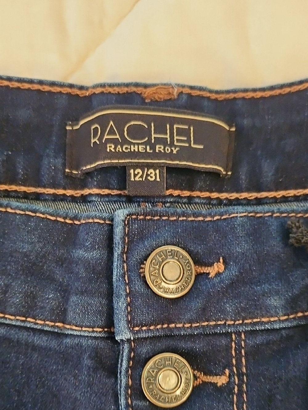 Rachel Roy -4 Button Fly -High Rise Flare Jeans- Size 12/31 - Picture 8 of 10